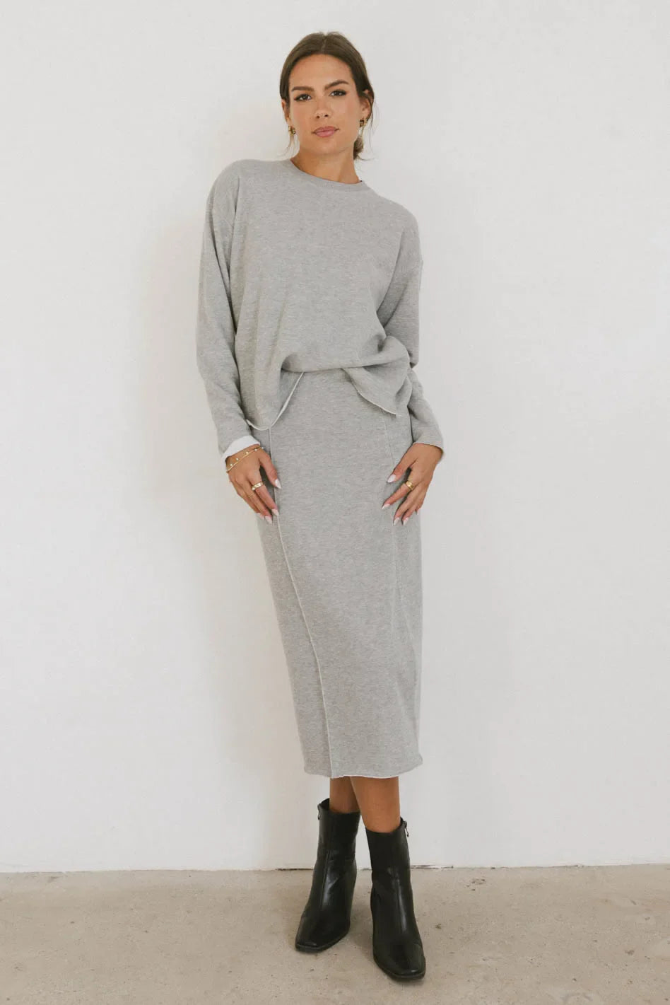 Harden Midi Skirt in Grey - FINAL SALE