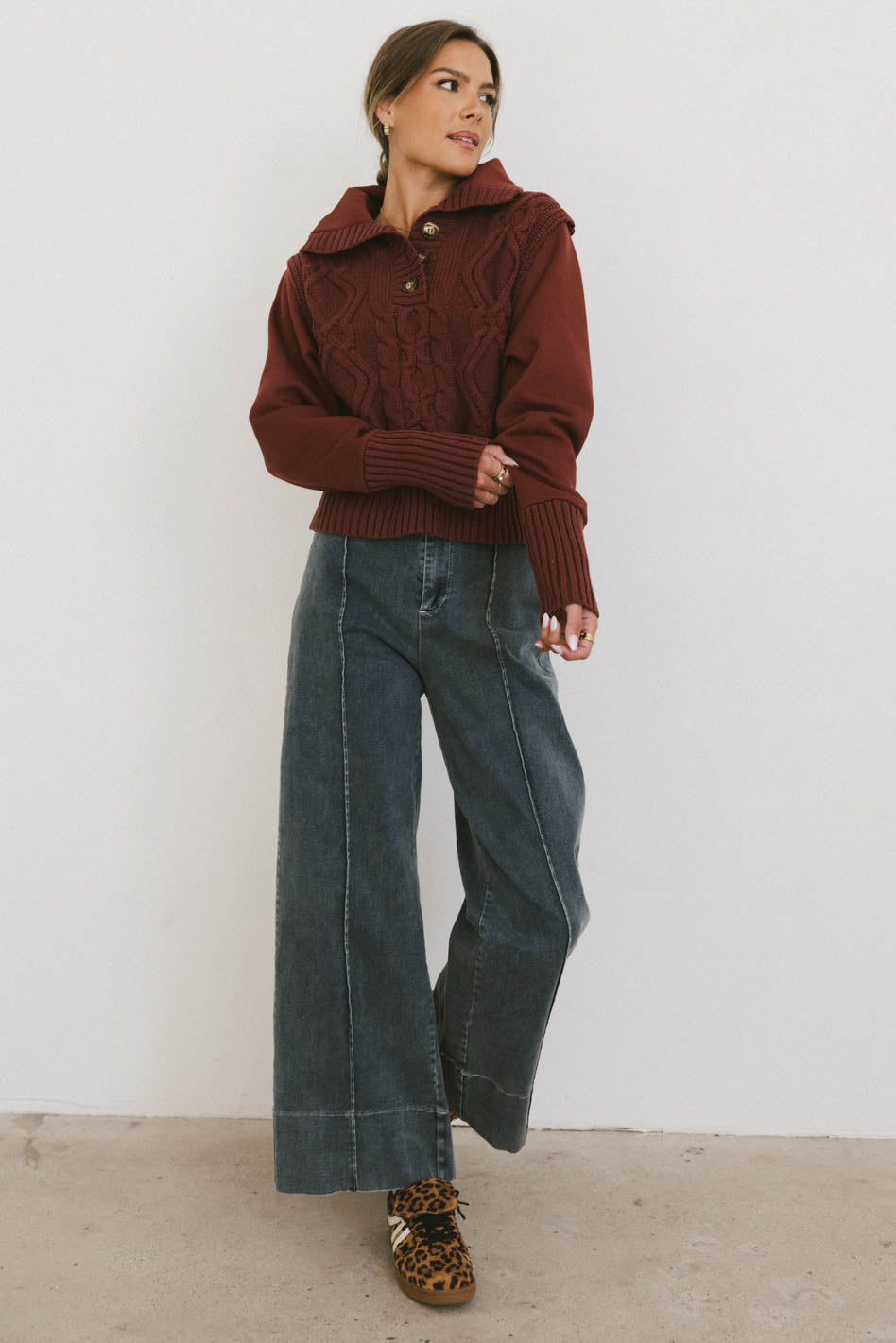 Emmaline Wide Leg Jeans in Dark Wash - FINAL SALE