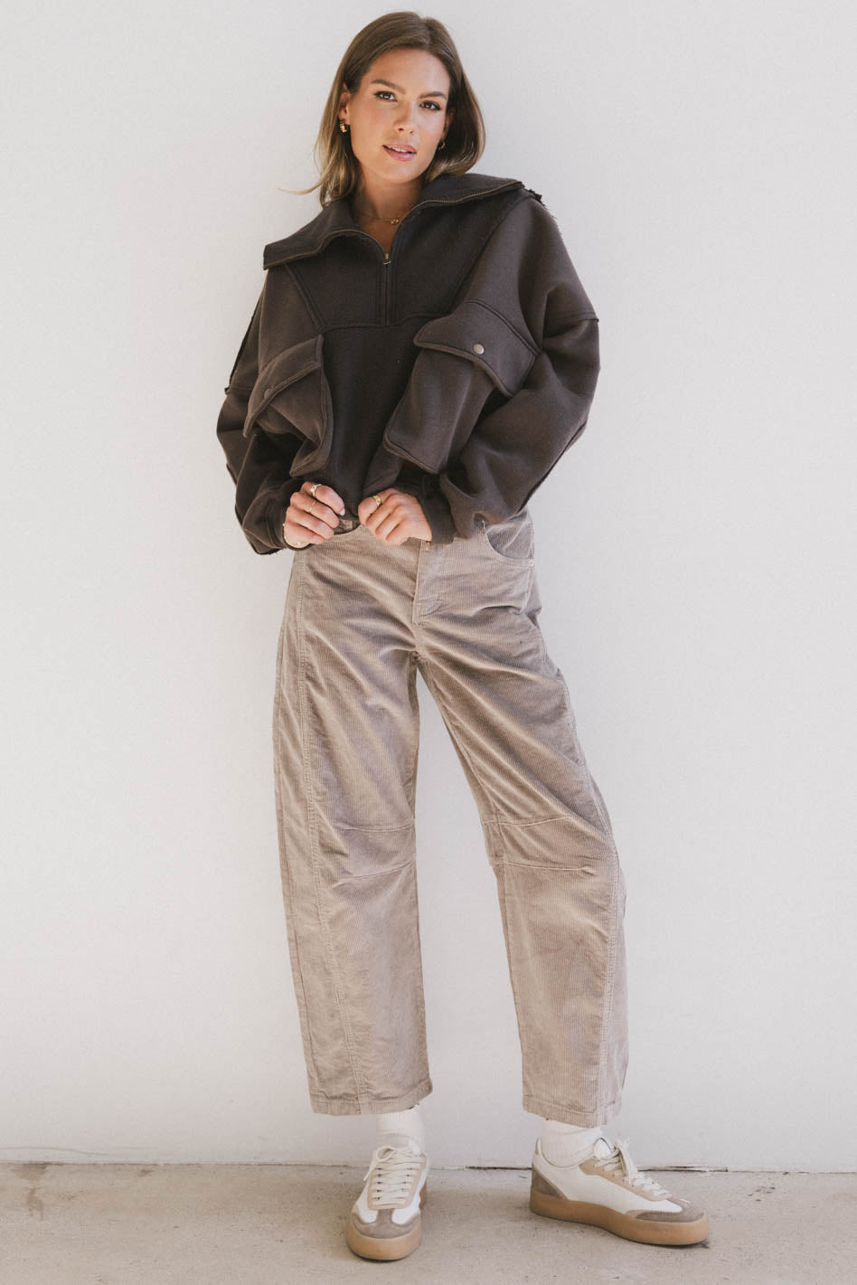 Lisette Barrel Jean in Tan Courduroy - FINAL SALE
