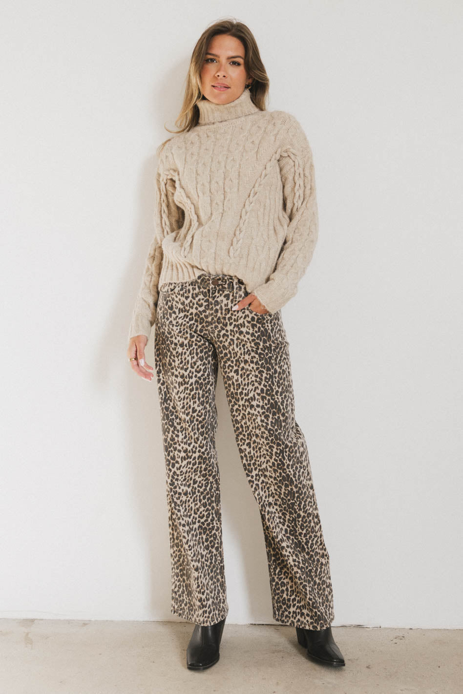 Marshall Straight Leg Jeans in Leopard