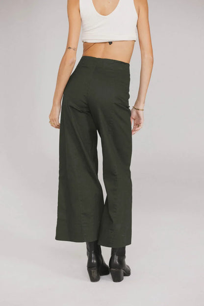 Aspen Wide Leg Pants in Hunter Green - FINAL SALE