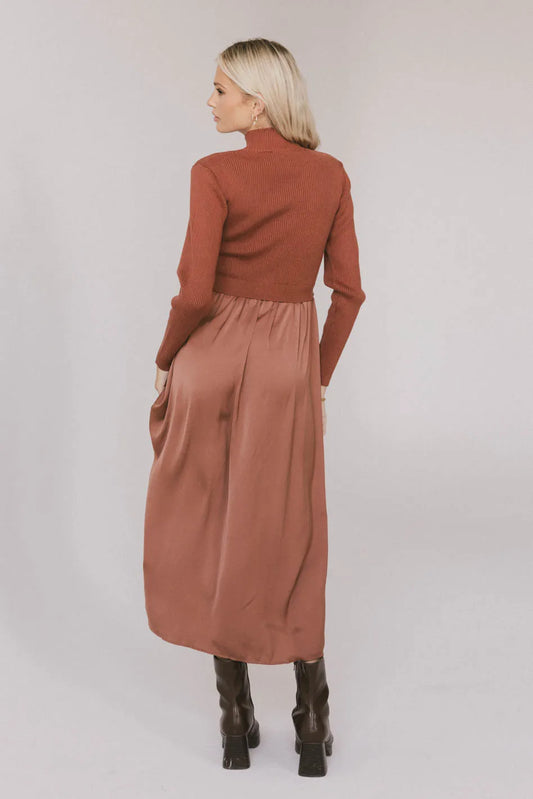 Zeda Midi Dress in Rust - FINAL SALE
