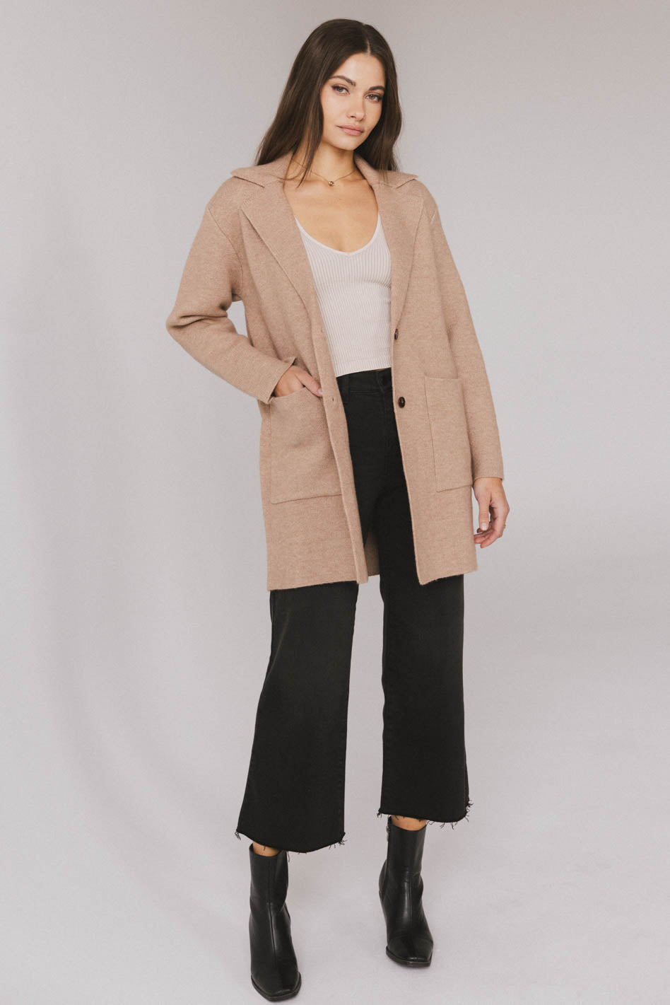 Micha Knitted Cardigan in Mocha - FINAL SALE