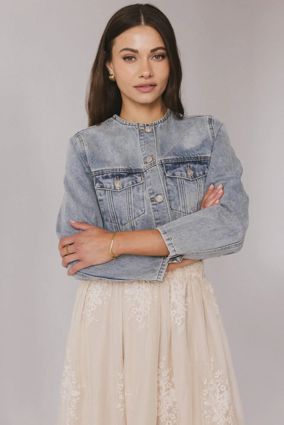Marlowe Cropped Denim Jacket - FINAL SALE