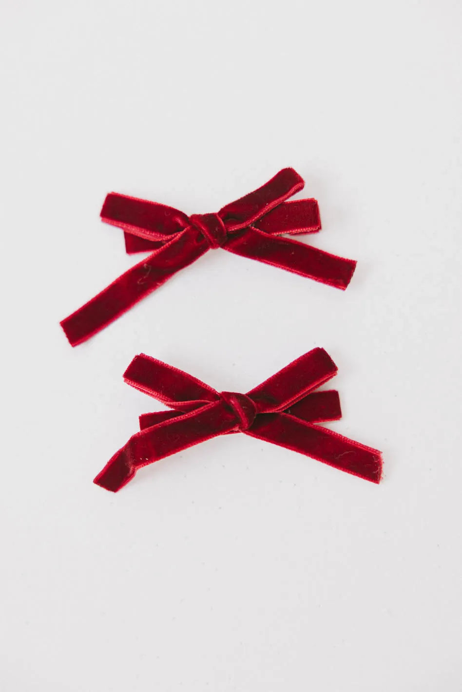 Mini Velvet Bow Clip in Wine - FINAL SALE
