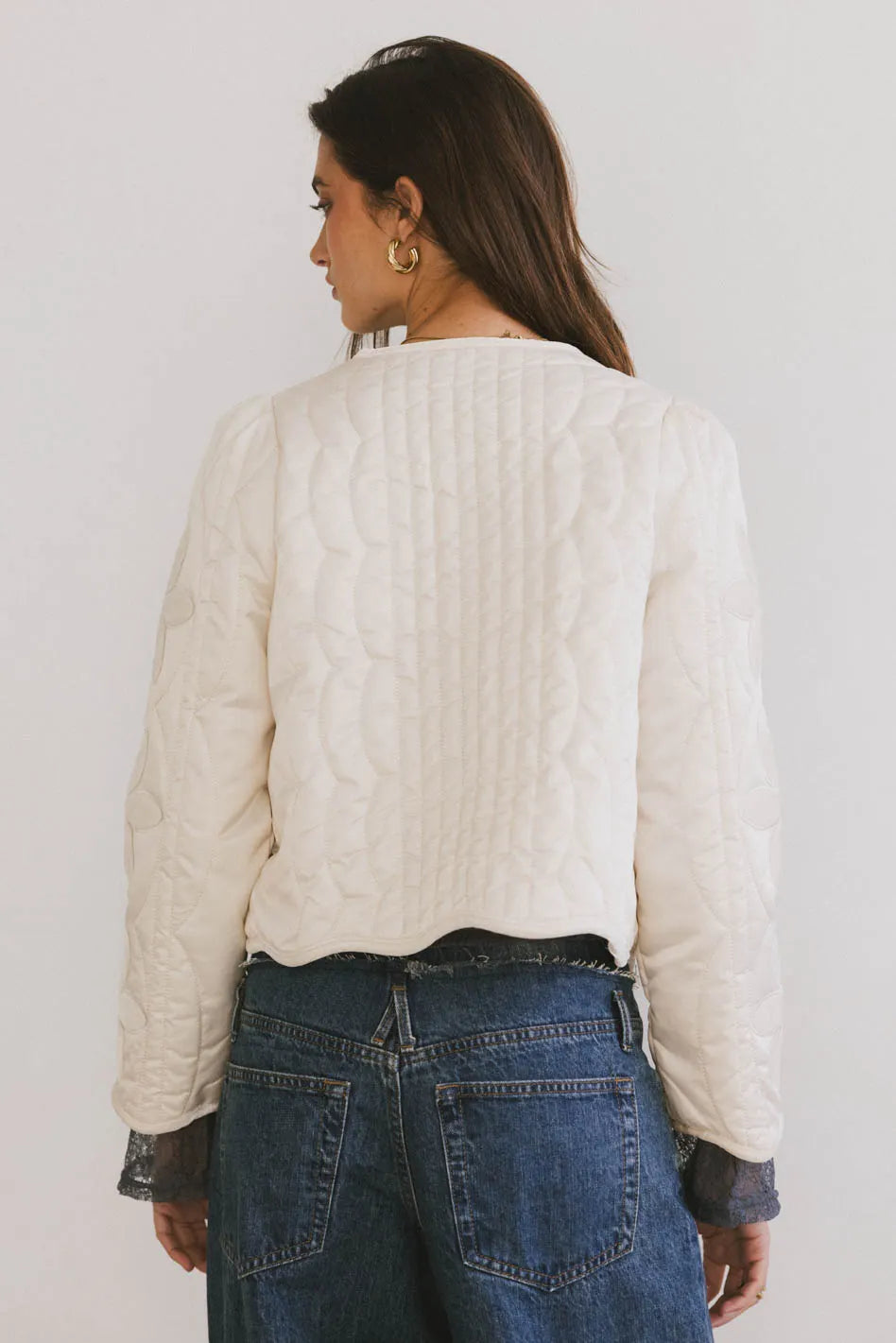 Shelly Quilted Jacket in Cream - FINAL SALE