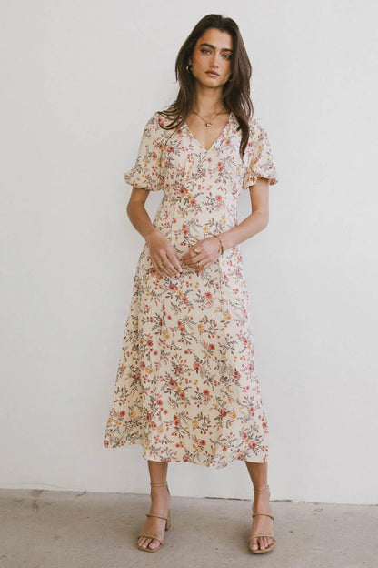 Ainsley Floral Midi Dress - FINAL SALE