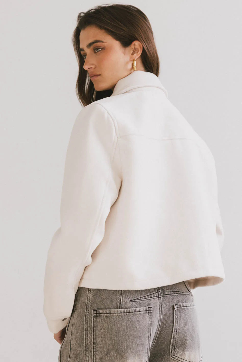 Nina Wool Blend Jacket in Cream - FINAL SALE