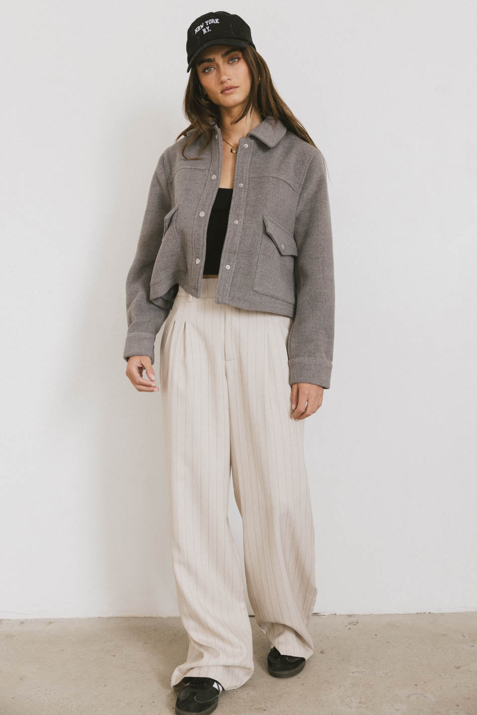 Nina Wool Blend Jacket in Grey - FINAL SALE