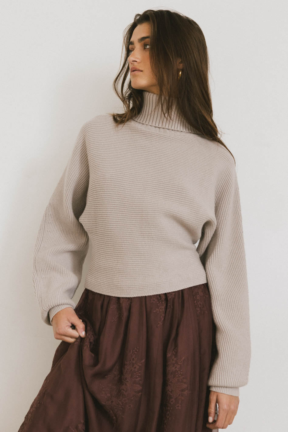 Gracelyn Turtleneck Sweater in Fog - FINAL SALE