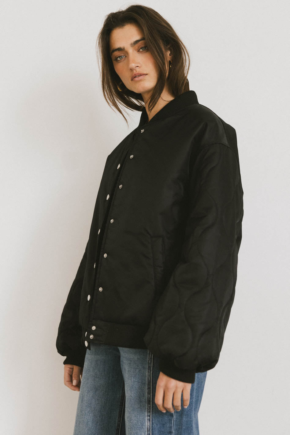 Madilyn Bomber Jacket in Black-FINAL SALE