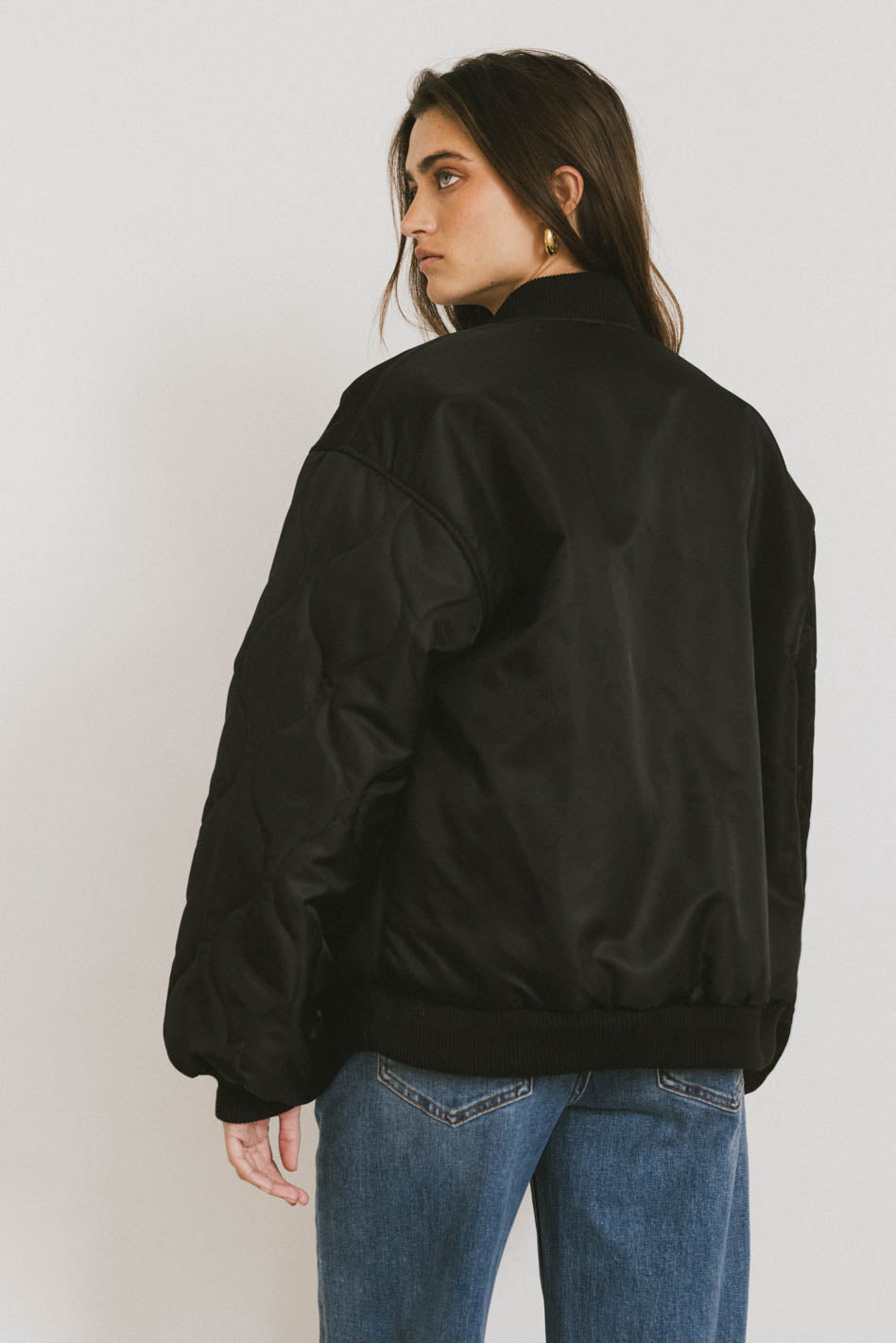 Madilyn Bomber Jacket in Black-FINAL SALE