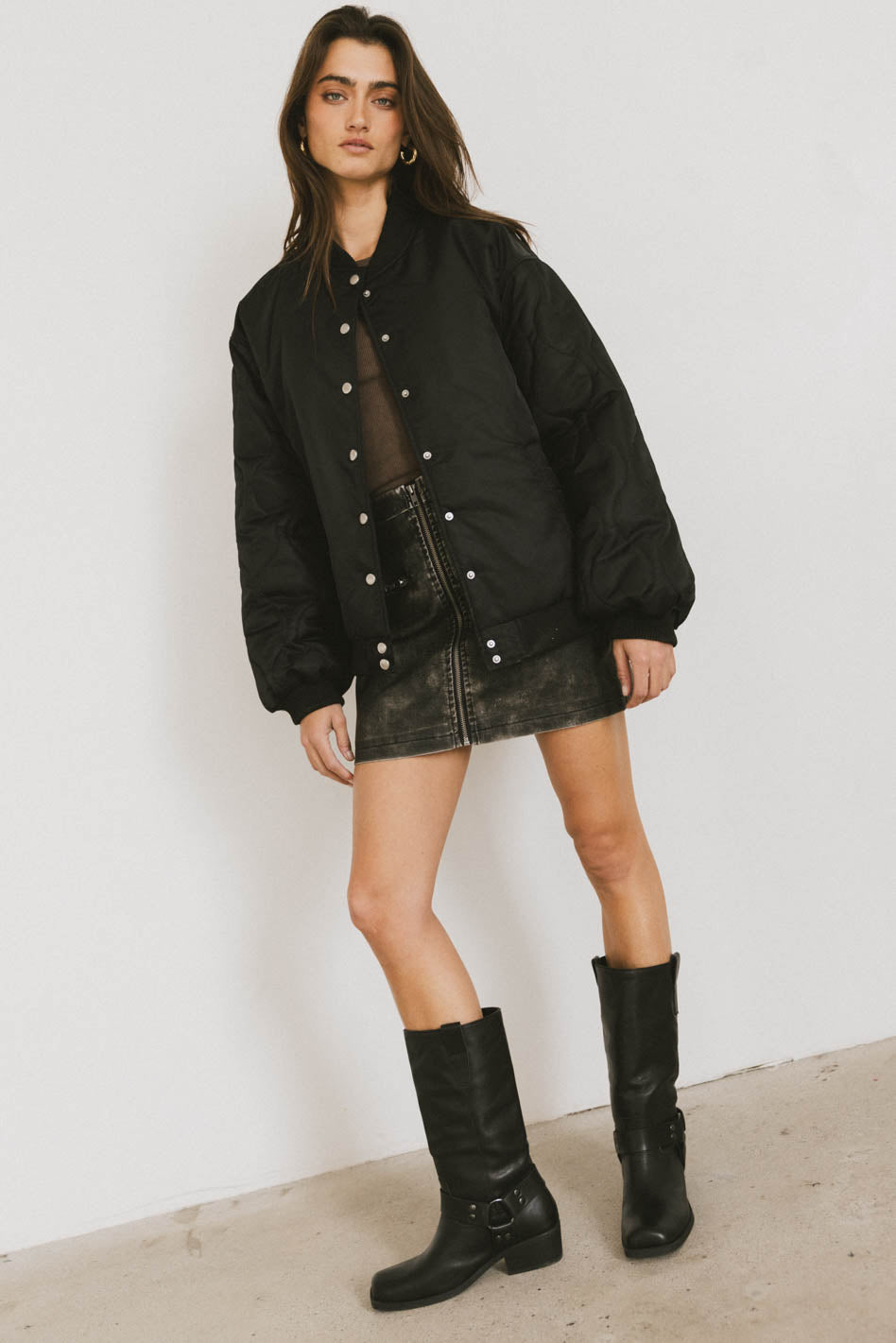 Madilyn Bomber Jacket in Black-FINAL SALE