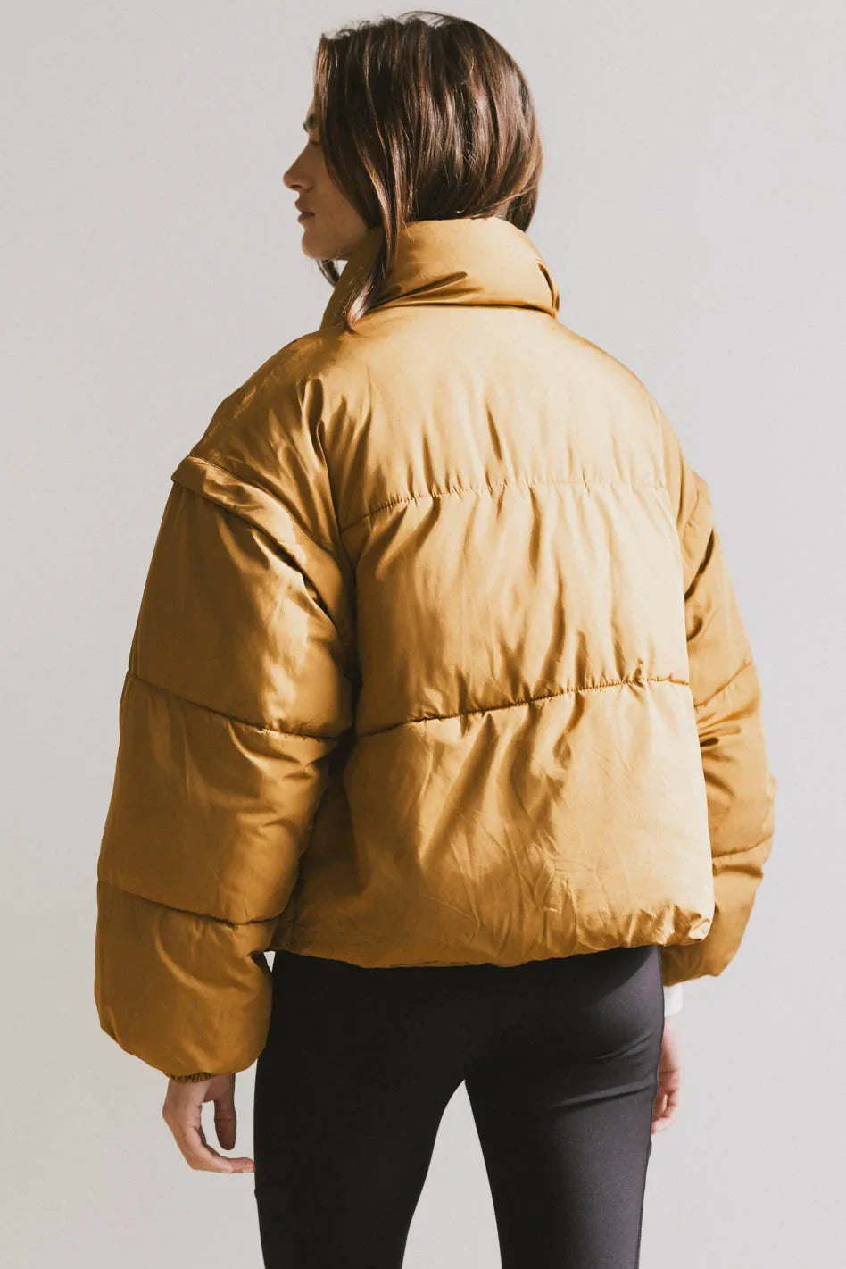 Kai Detachable Sleeve Jacket in Brown - FINAL SALE