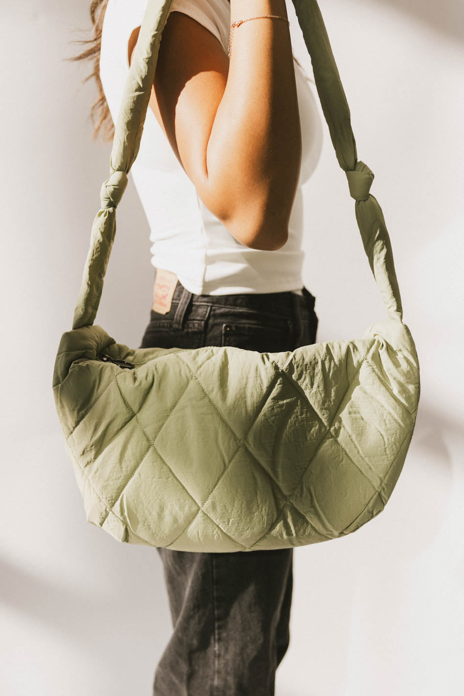 Whimsy Quilted Bag in Sage - FINAL SALE