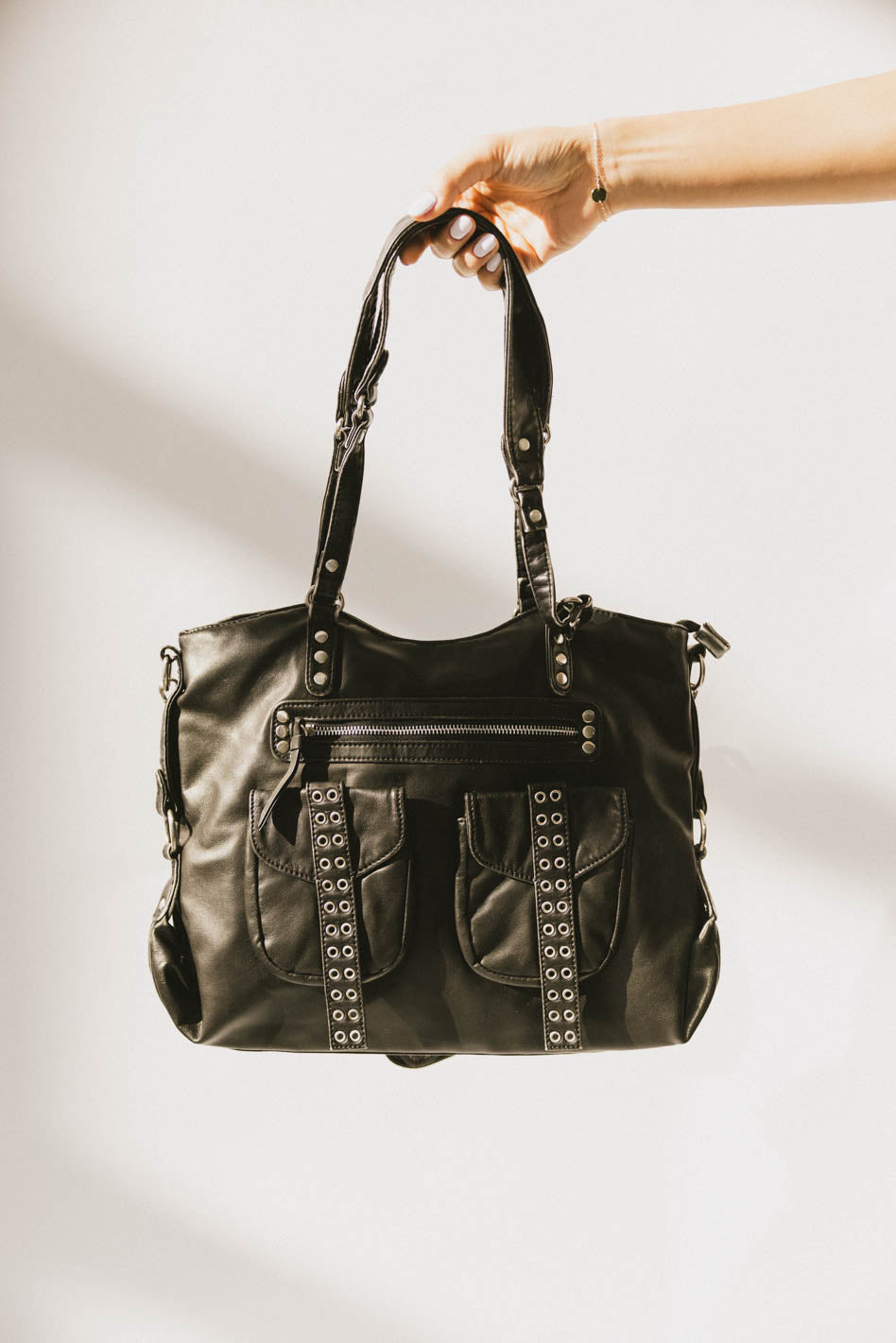 Lennox Studded Faux Leather Tote - FINAL SALE