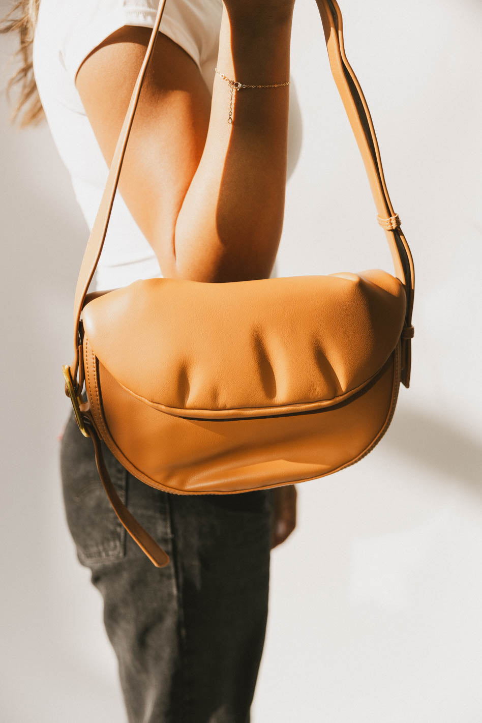 Rumble Vegan Leather Bag in Tan - FINAL SALE
