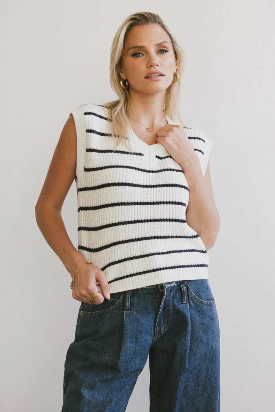 Ashen Sweater Vest in Navy - FINAL SALE