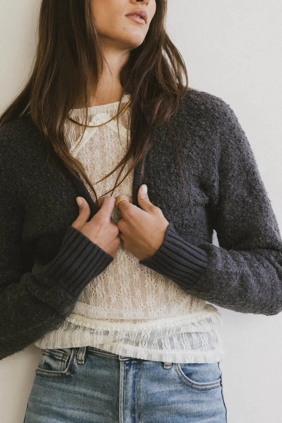 Winslow Knit Shrug in Charcoal - FINAL SALE