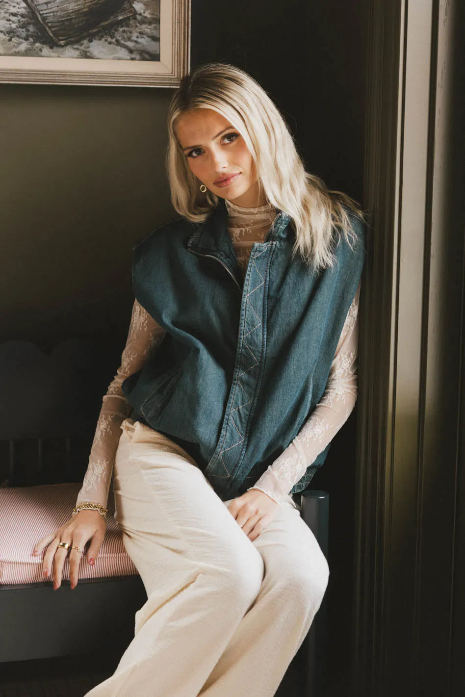 Larkin Denim Vest - FINAL SALE