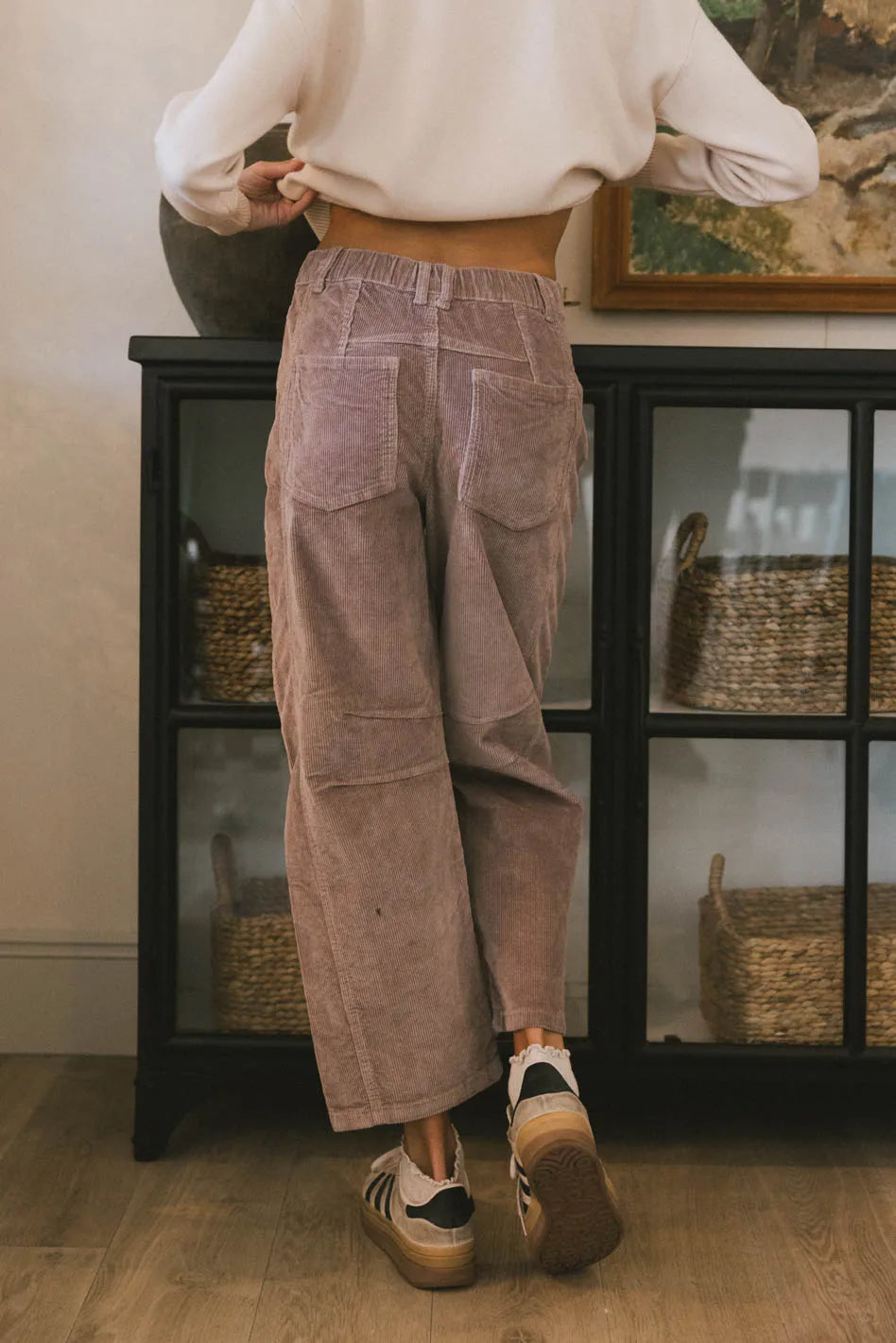 Lisette Barrel Jean in Mauve Courduroy - FINAL SALE