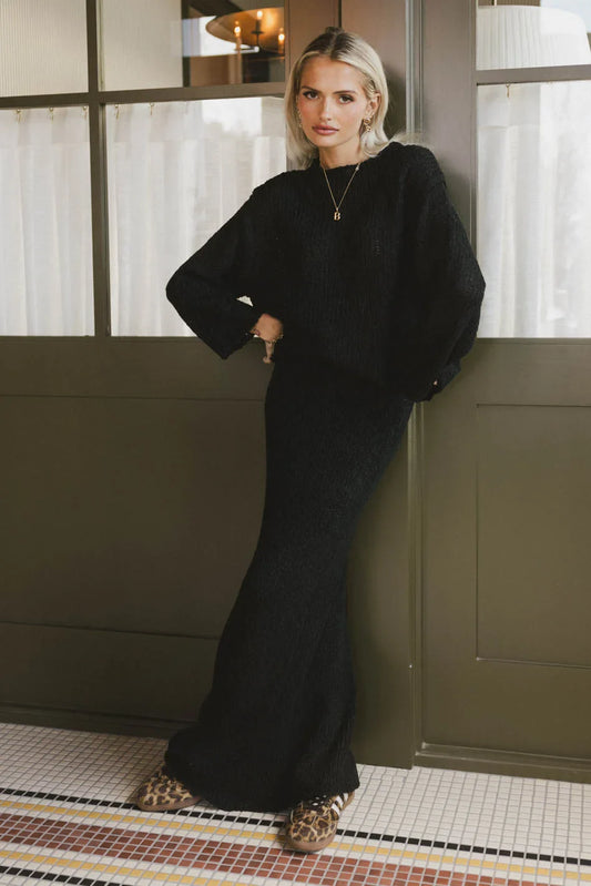 Charlotte Knit Skirt in Black - FINAL SALE