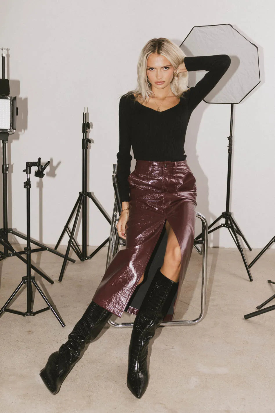 Candice Vegan Leather Skirt - FINAL SALE