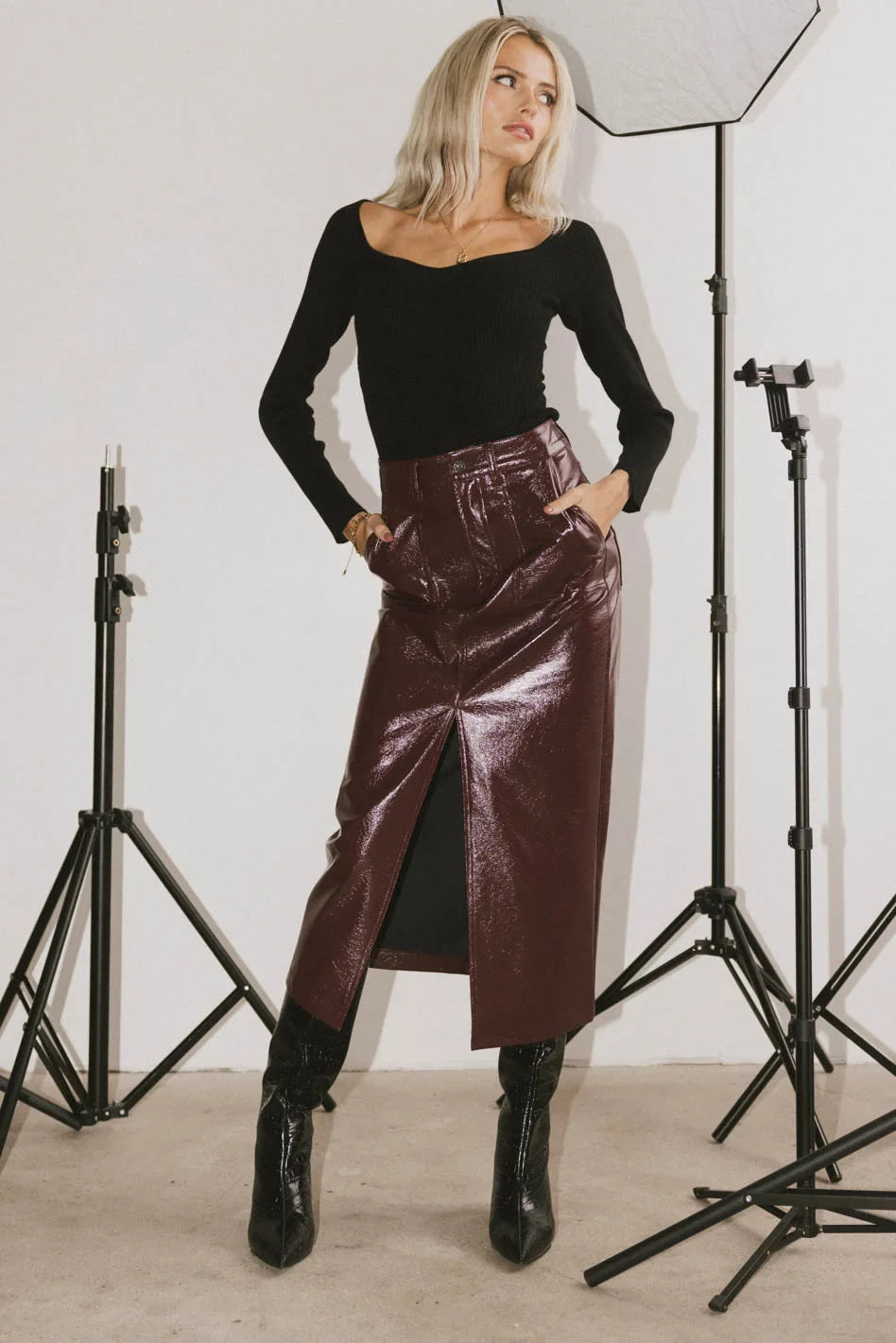 Candice Vegan Leather Skirt - FINAL SALE
