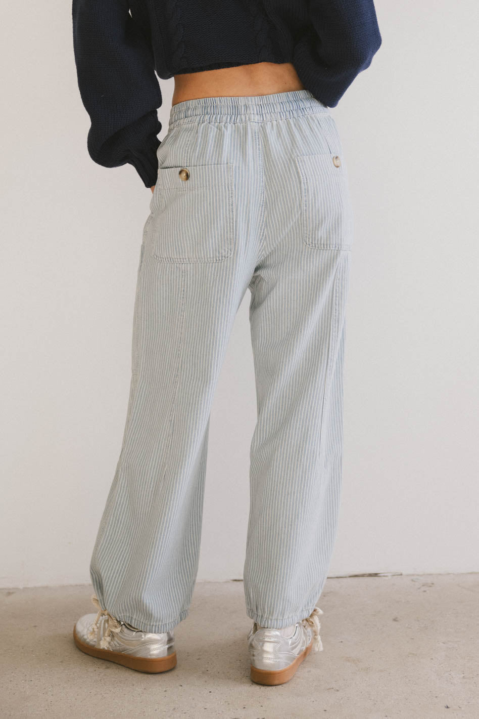 Robyn Striped Pants in Denim - FINAL SALE