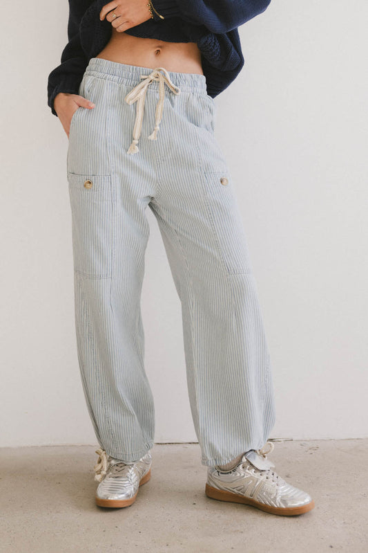 Robyn Striped Pants in Denim - FINAL SALE