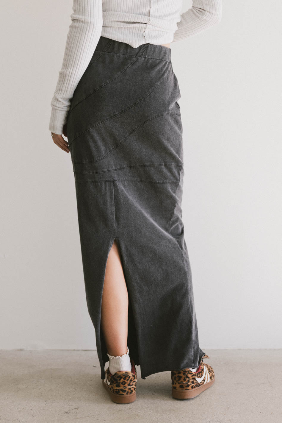 Katherine Skirt in Washed Black - FINAL SALE