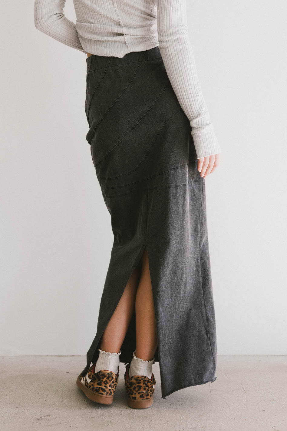Katherine Skirt in Washed Black - FINAL SALE