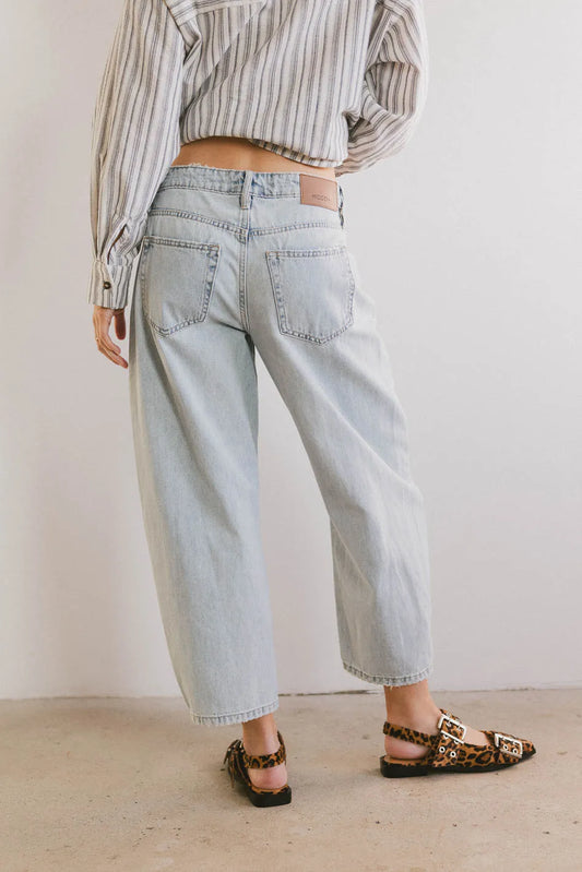 Bentlee Cropped Barrel Jeans in Light Wash - FINAL SALE