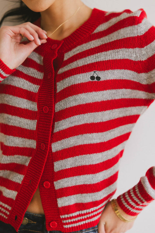 Albia Cherry Striped Cardigan - FINAL SALE