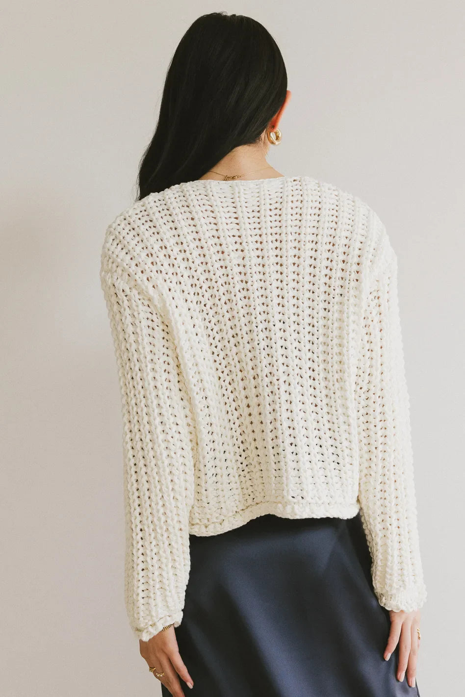 Janelle Knit Cardigan in Cream - FINAL SALE