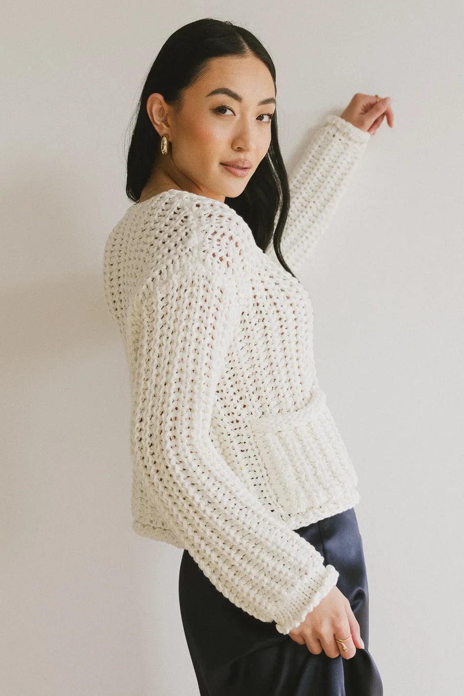 Janelle Knit Cardigan in Cream - FINAL SALE