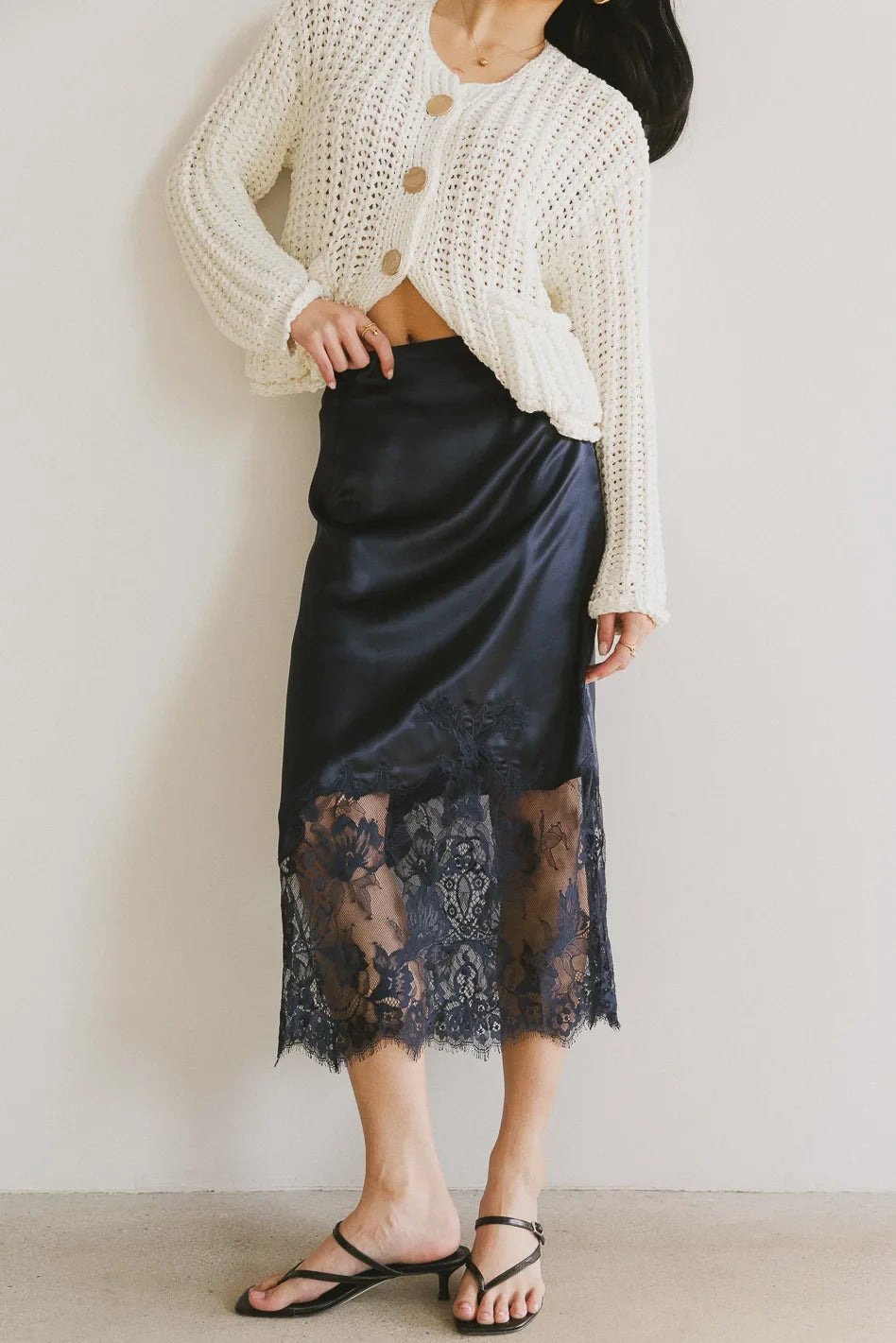 Frankie Asymmetrical Skirt in Navy - FINAL SALE