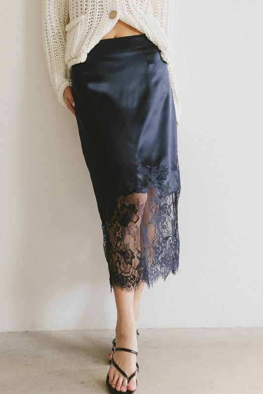 Frankie Asymmetrical Skirt in Navy - FINAL SALE