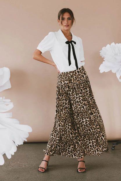 Sidra Paneled Leopard Skirt - FINAL SALE