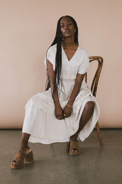 Willa Ruffle Dress in Ivory - FINAL SALE