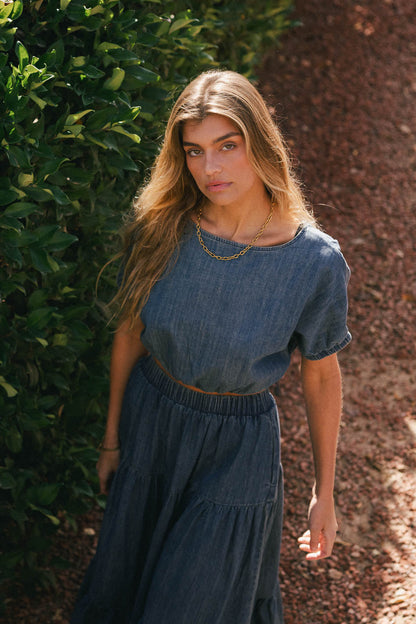 Kiera Denim Top - FINAL SALE