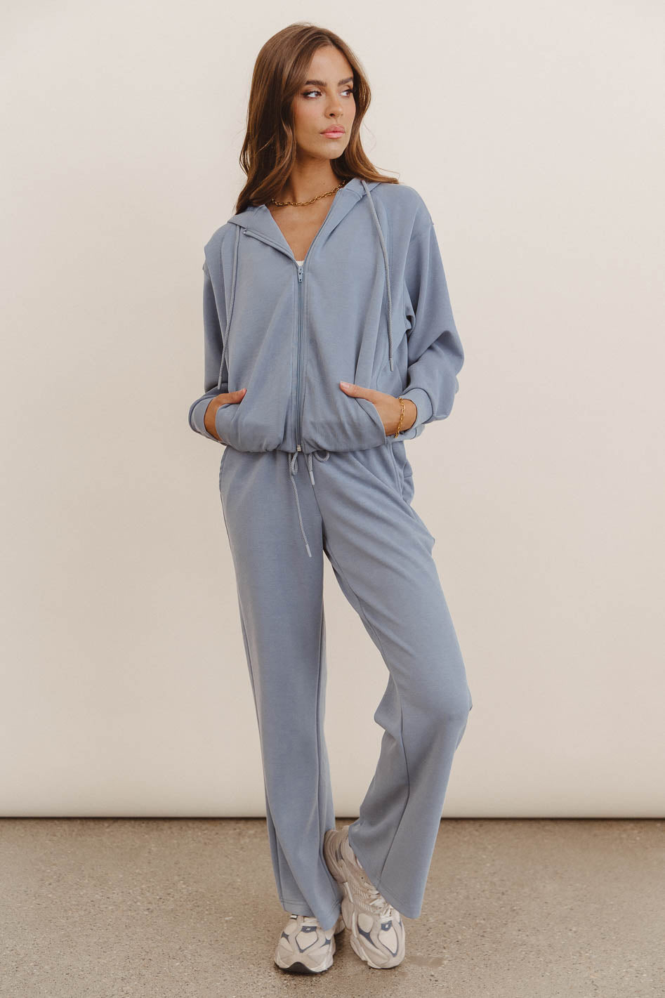 Balance Zip Up Hoodie in Blue - FINAL SALE
