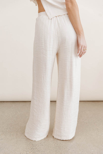 Debbie Wide Leg Pants in Oatmeal - FINAL SALE