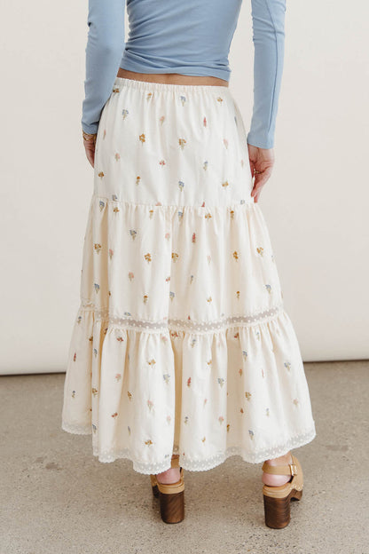Sicilie Embroidered Floral Skirt - FINAL SALE