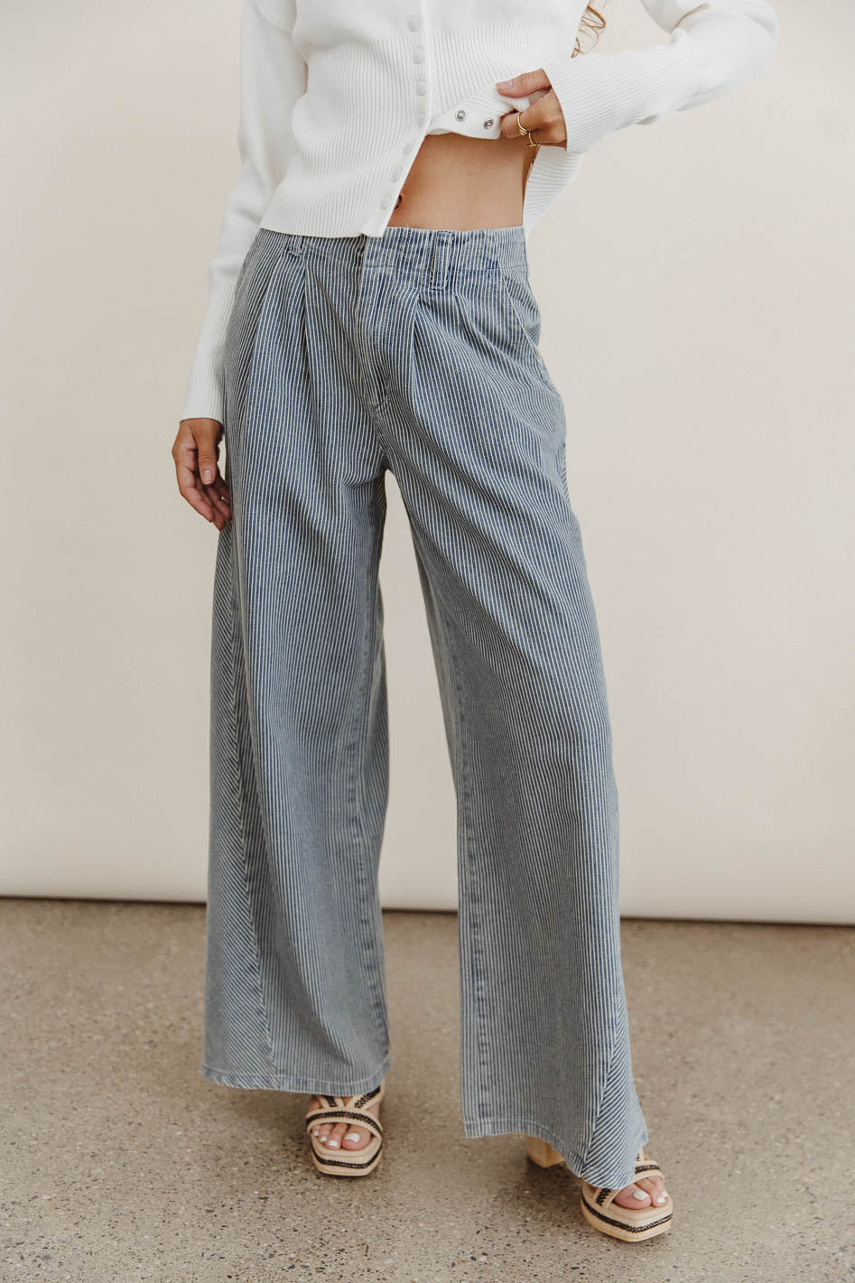 Milla Striped Wide Leg Jeans - FINAL SALE