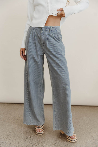 Milla Striped Wide Leg Jeans - FINAL SALE