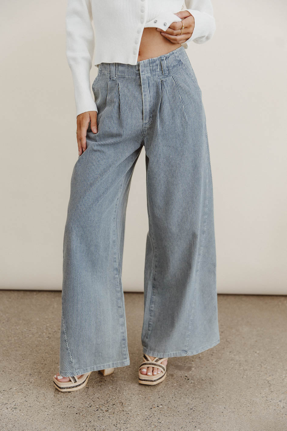 Milla Striped Wide Leg Jeans - FINAL SALE