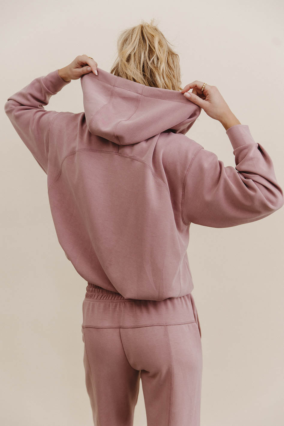 Balance Zip Up Hoodie in Mauve - FINAL SALE