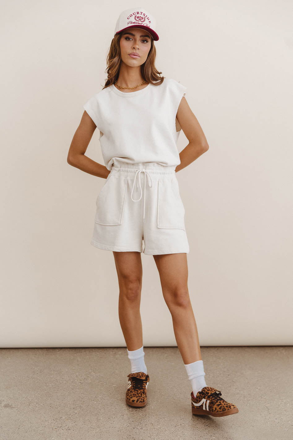 Remi Cutoff Romper in Cream - FINAL SALE