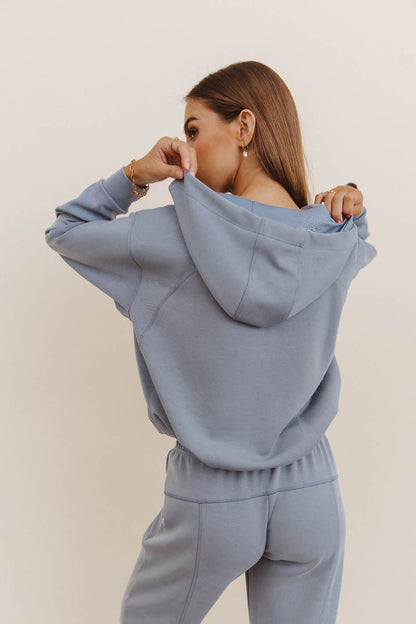 Balance Zip Up Hoodie in Blue - FINAL SALE